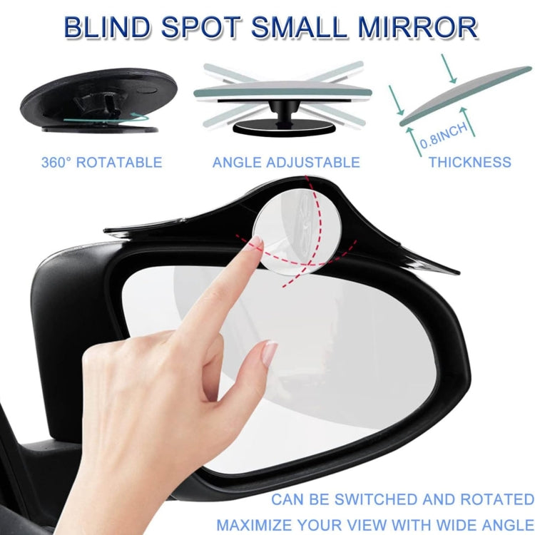 1pair Car Rearview Mirror Rain Eyebrow Blind Spot Reversing Round Mirror(Black) - Convex Mirror & Accessories by PMC TechLife | Online Shopping South Africa | PMC TechLife | Buy Now Pay Later Mobicred