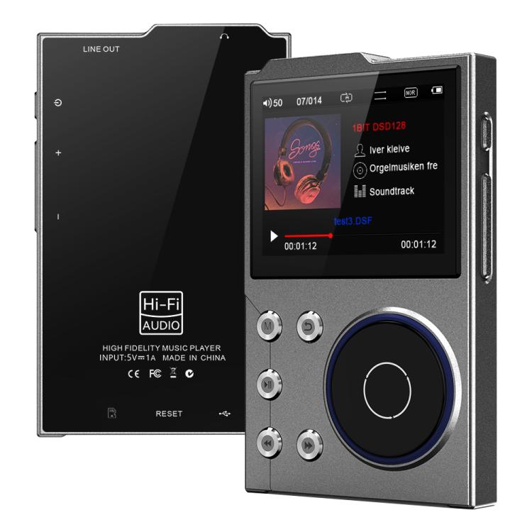 2.4 Inch HIFI Bluetooth Music Player DSD256 Mastering Sound Quality Walkman, Memory: 16GB+32GB(Gray) - free shipping - PMC Jewellery - Order now!