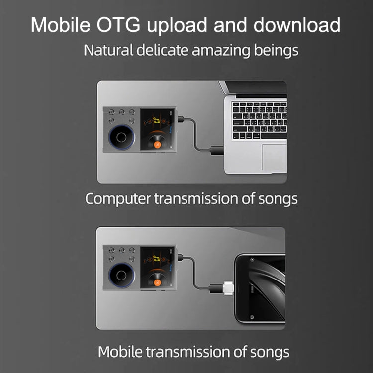 2.4 Inch HIFI Bluetooth Music Player DSD256 Mastering Sound Quality Walkman, Memory: 16GB+32GB(Gray) - free shipping - PMC Jewellery - Order now!