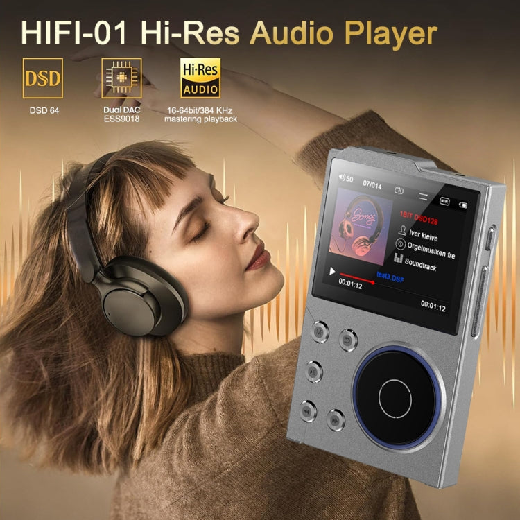 2.4 Inch HIFI Bluetooth Music Player DSD256 Mastering Sound Quality Walkman, Memory: 16GB+16GB(Black) - MP3 Player by PMC TechLife | Online Shopping South Africa | PMC TechLife | Buy Now Pay Later Mobicred