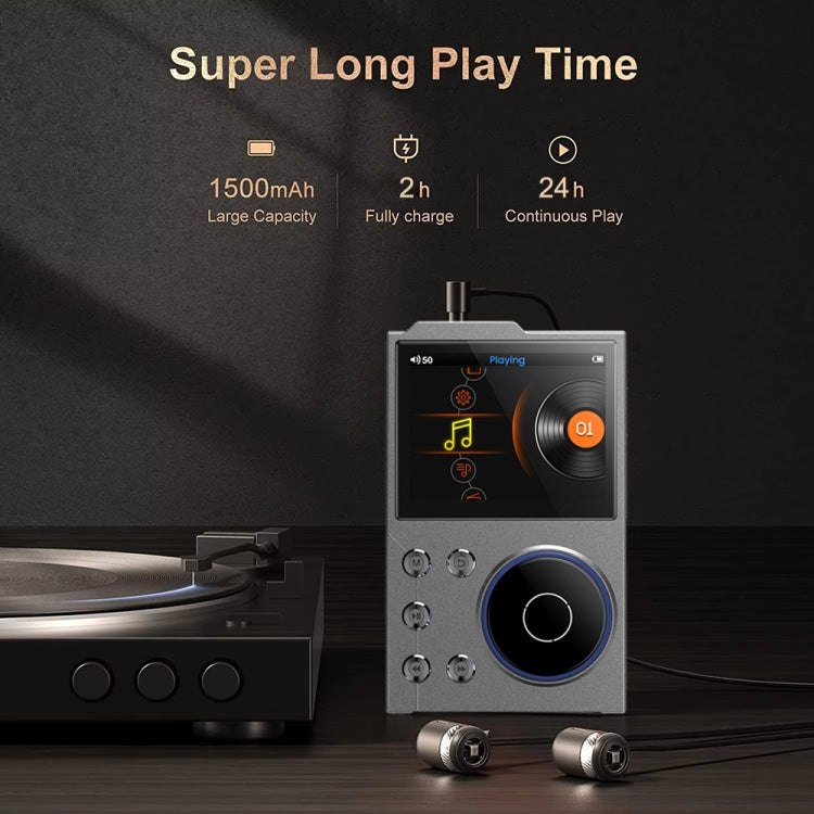2.4 Inch HIFI Bluetooth Music Player DSD256 Mastering Sound Quality Walkman, Memory: 16GB+16GB(Black) - MP3 Player by PMC TechLife | Online Shopping South Africa | PMC TechLife | Buy Now Pay Later Mobicred