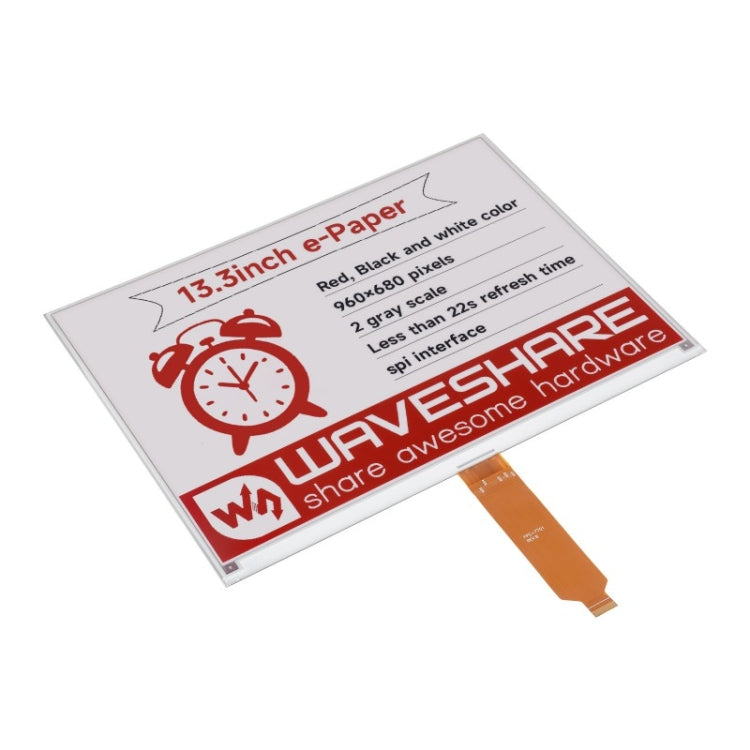 Waveshare 13.3inch 960��680 Pixels SPI Communication E-Ink Display, Spec: Nude Screen Version - free shipping - PMc TechLife - Order now!