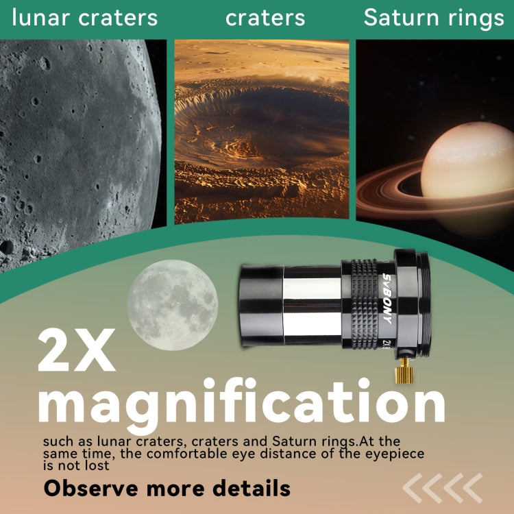 SVBONY SV137 1.25 inch 2X Magnifier M42 Screw Version With T-Port - free shipping - PMC TechLife - Order now!