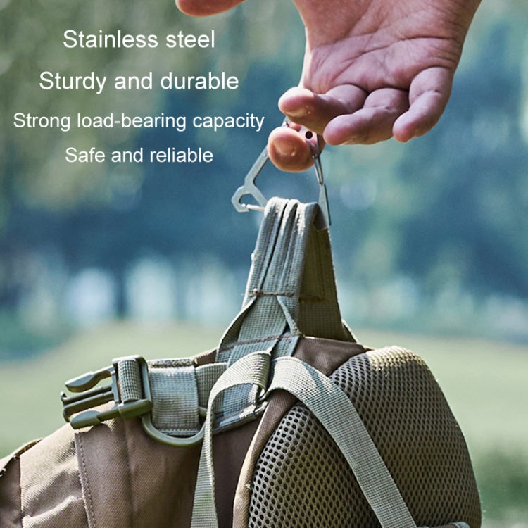 Outdoor Stainless Steel Hanging Buckle Multi-functional Portable Triangle Hook Multi-Hook Carabiner(White) - Hooks by PMC TechLife | Online Shopping South Africa | PMC TechLife | Buy Now Pay Later Mobicred