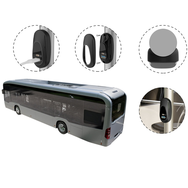 12-24V Bus Handlebar Installed USB Fast Charging Charger, Specifications: 2U QC+QC - DIY Modified Charger by PMC Jewellery | Online Shopping South Africa | PMC Jewellery | Buy Now Pay Later Mobicred