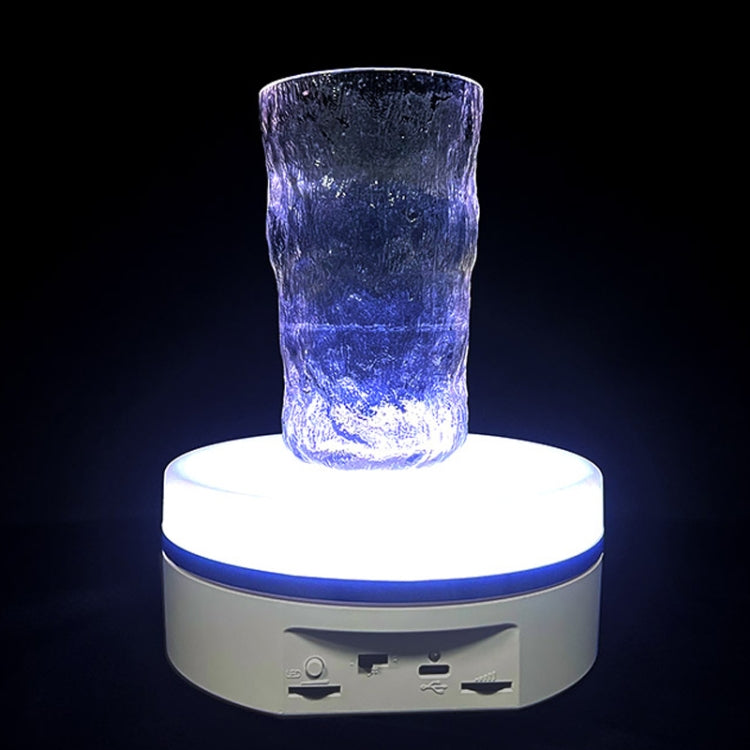 Intelligent Colourful Light Electric Speed Contro Round 360 Degree Rotating Plate Display Table, Color: White Charging -  by PMC TechLife | Online Shopping South Africa | PMC TechLife | Buy Now Pay Later Mobicred
