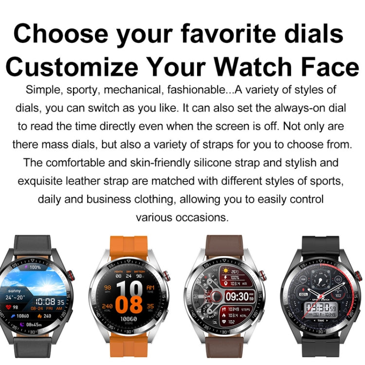 1.43 inch AMOLED Screen Smartwatch Heart Rate Blood Pressure Monitoring Bluetooth Talking Sports Watch, Color: Black Silicone Strap - Smart Watches by PMC TechLife | Online Shopping South Africa | PMC TechLife | Buy Now Pay Later Mobicred