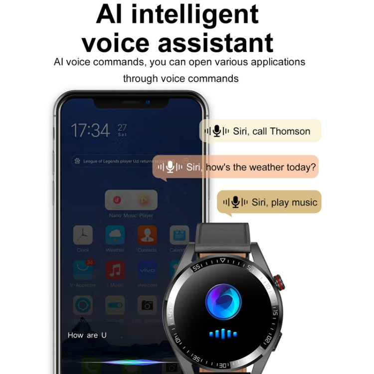 1.43 inch AMOLED Screen Smartwatch Heart Rate Blood Pressure Monitoring Bluetooth Talking Sports Watch, Color: Black Silicone Strap - Smart Watches by PMC TechLife | Online Shopping South Africa | PMC TechLife | Buy Now Pay Later Mobicred