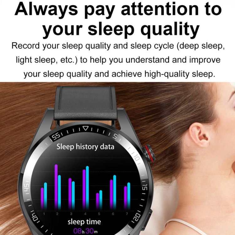 1.43 inch AMOLED Screen Smartwatch Heart Rate Blood Pressure Monitoring Bluetooth Talking Sports Watch, Color: Silver Leather Strap - Smart Watches by PMC TechLife | Online Shopping South Africa | PMC TechLife | Buy Now Pay Later Mobicred