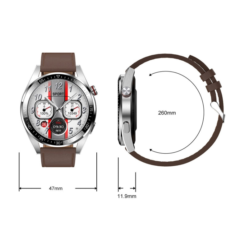 1.43 inch AMOLED Screen Smartwatch Heart Rate Blood Pressure Monitoring Bluetooth Talking Sports Watch, Color: Silver Orange Silicone Strap - Smart Watches by PMC TechLife | Online Shopping South Africa | PMC TechLife | Buy Now Pay Later Mobicred