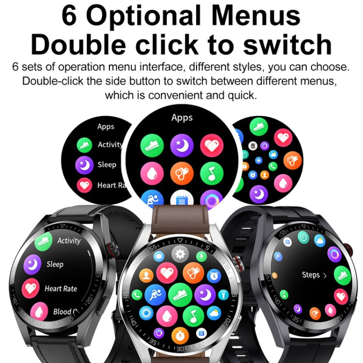 1.43 inch AMOLED Screen Smartwatch Heart Rate Blood Pressure Monitoring Bluetooth Talking Sports Watch, Color: Silver Orange Silicone Strap - Smart Watches by PMC TechLife | Online Shopping South Africa | PMC TechLife | Buy Now Pay Later Mobicred