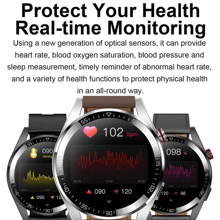 1.43 inch AMOLED Screen Smartwatch Heart Rate Blood Pressure Monitoring Bluetooth Talking Sports Watch, Color: Silver Leather Strap - Smart Watches by PMC TechLife | Online Shopping South Africa | PMC TechLife | Buy Now Pay Later Mobicred