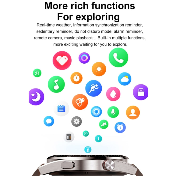 1.43 inch AMOLED Screen Smartwatch Heart Rate Blood Pressure Monitoring Bluetooth Talking Sports Watch, Color: Silver Orange Silicone Strap - Smart Watches by PMC TechLife | Online Shopping South Africa | PMC TechLife | Buy Now Pay Later Mobicred