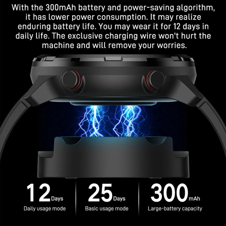 Outdoor GPS Sport Watch 1.32inch HD Round Screen Multi Sport Mode Smartwatch(Black) - free shipping - PMC TechLife - Order now!