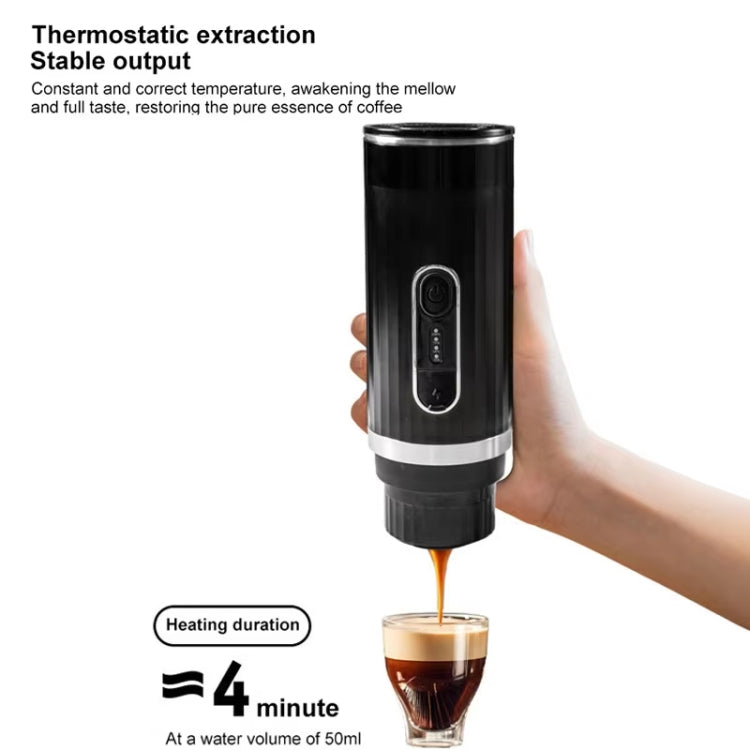 3 In 1 Automatic Wireless Italian Capsule Coffee Machine Portable Rechargeable Heating Coffee Maker(Black) - free shipping - PMC TechLife - Order now!