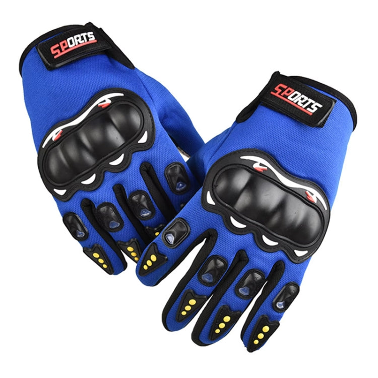 Motorcycle Gloves Men Riding Racing Anti-Slip Hard Shell Outdoor Full Finger Touchscreen Gloves, Size: Average(Blue) - free shipping - PMC TechLife - Order now!