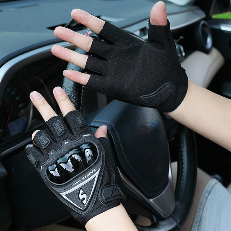 Motorcycle Protection Half Finger Gloves Men Outdoor Riding Sports Tactical Hiking Gloves, Size: Average(Gray) - Safety Gloves by PMC TechLife | Online Shopping South Africa | PMC TechLife | Buy Now Pay Later Mobicred