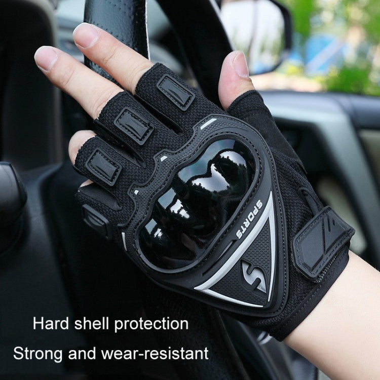 Motorcycle Protection Half Finger Gloves Men Outdoor Riding Sports Tactical Hiking Gloves, Size: Average(Blue) - Safety Gloves by PMC TechLife | Online Shopping South Africa | PMC TechLife | Buy Now Pay Later Mobicred