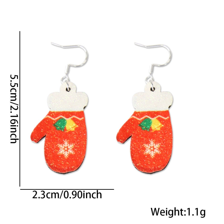 Christmas Element Cartoon Decoration Earrings Shiny Earrings, Spec: Red Gloves - free shipping - PMc TechLife - Order now!