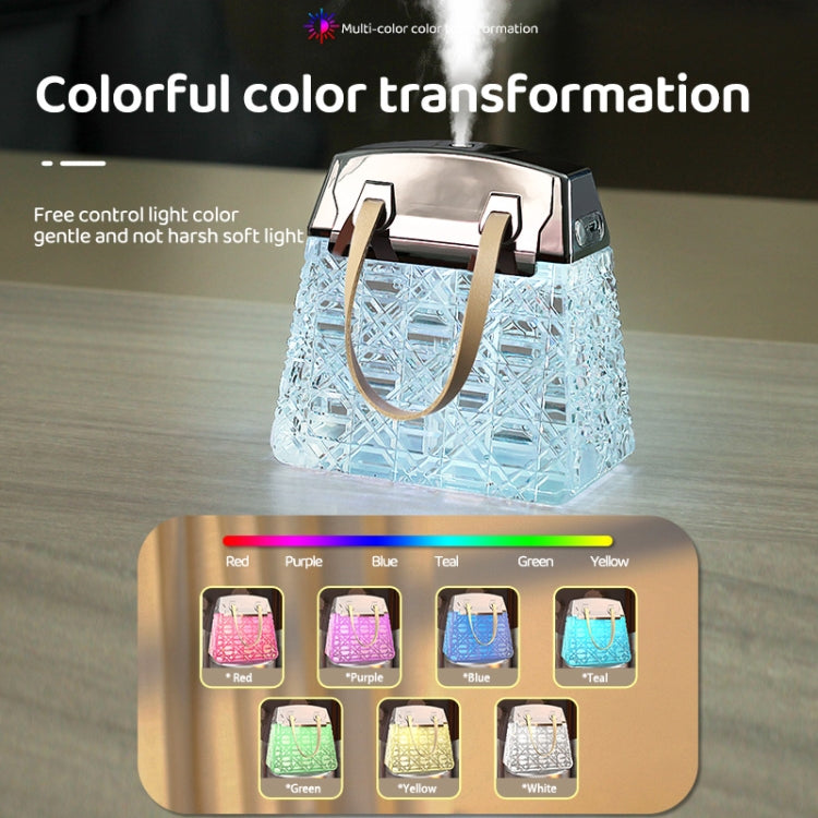 Desktop Small Crystal Bag Humidifier Aroma Ambient Lighting, Color: White Rechargeabl - free shipping - PMC TechLife - Order now!