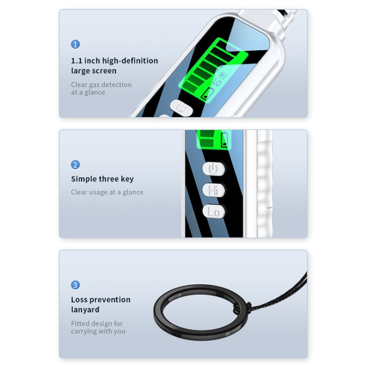 Portable Flammable Gas Methane Leak Detector Alarm(Black) - Gas Monitor by PMC TechLife | Online Shopping South Africa | PMC TechLife | Buy Now Pay Later Mobicred