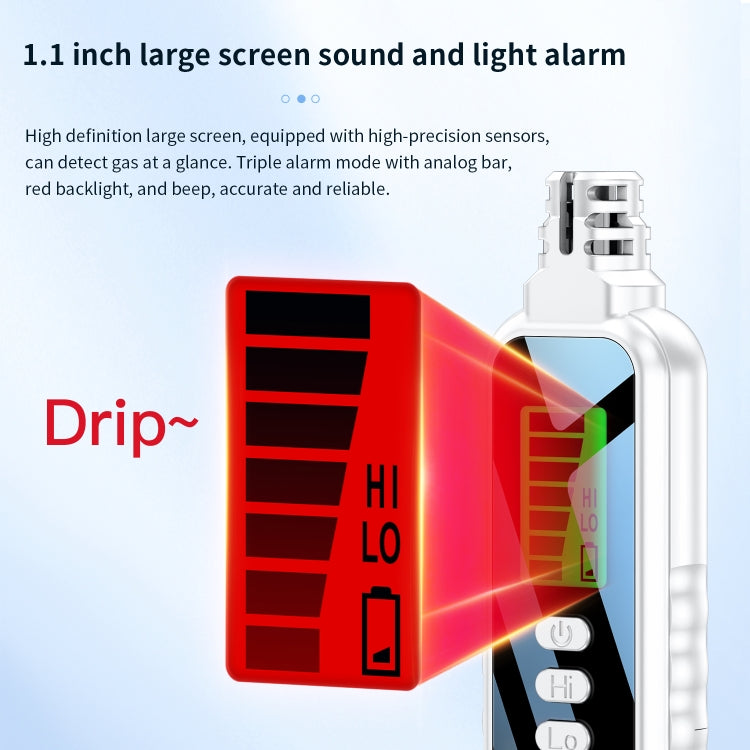 Portable Flammable Gas Methane Leak Detector Alarm(White) - Gas Monitor by PMC TechLife | Online Shopping South Africa | PMC TechLife | Buy Now Pay Later Mobicred