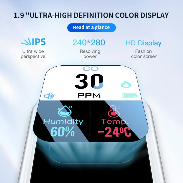 Portable Carbon Monoxide Detector Outdoor Home Detection Alarm(Gray) - Air & Water Quality Tester by PMC TechLife | Online Shopping South Africa | PMC TechLife | Buy Now Pay Later Mobicred