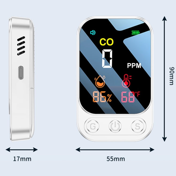 3 In 1 Multifunctional Portable Carbon Monoxide Detector(Black) - Air & Water Quality Tester by PMC TechLife | Online Shopping South Africa | PMC TechLife | Buy Now Pay Later Mobicred