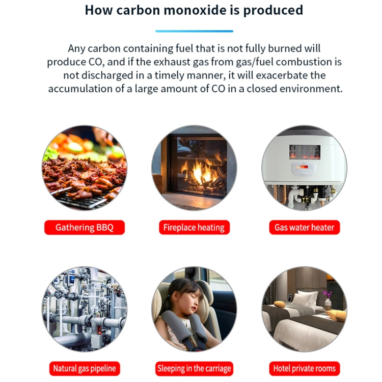 Portable Waterproof Carbon Monoxide Alarm Detector(Black) - Air & Water Quality Tester by PMC TechLife | Online Shopping South Africa | PMC TechLife | Buy Now Pay Later Mobicred