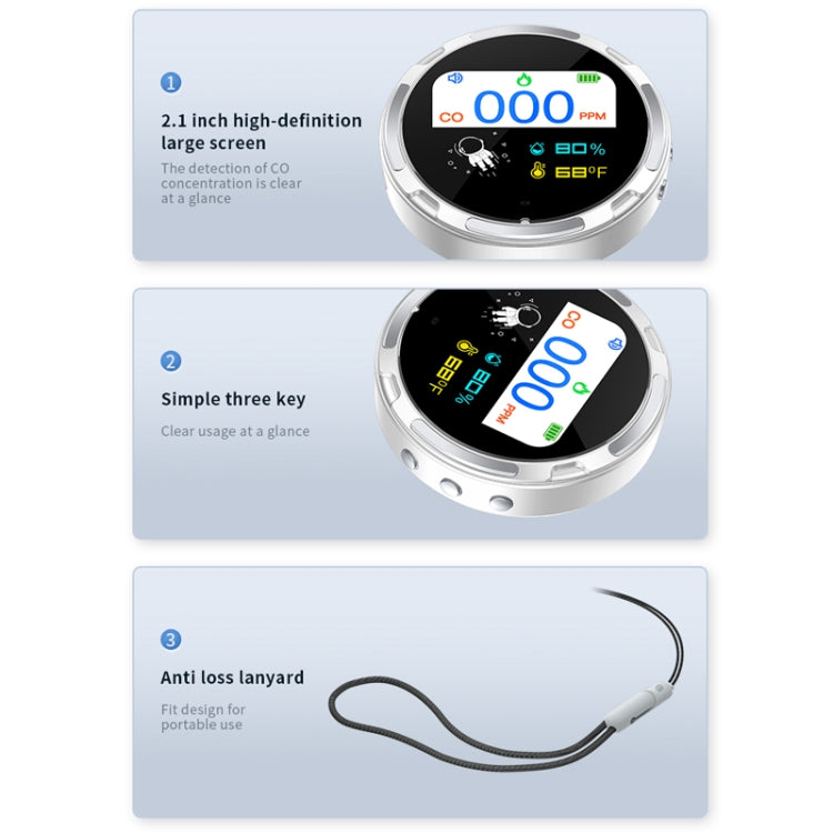 Portable Waterproof Carbon Monoxide Alarm Detector(Black) - Air & Water Quality Tester by PMC TechLife | Online Shopping South Africa | PMC TechLife | Buy Now Pay Later Mobicred