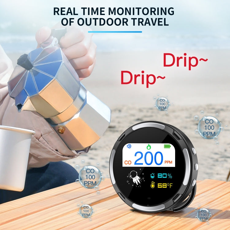 Portable Waterproof Carbon Monoxide Alarm Detector(Black) - Air & Water Quality Tester by PMC TechLife | Online Shopping South Africa | PMC TechLife | Buy Now Pay Later Mobicred