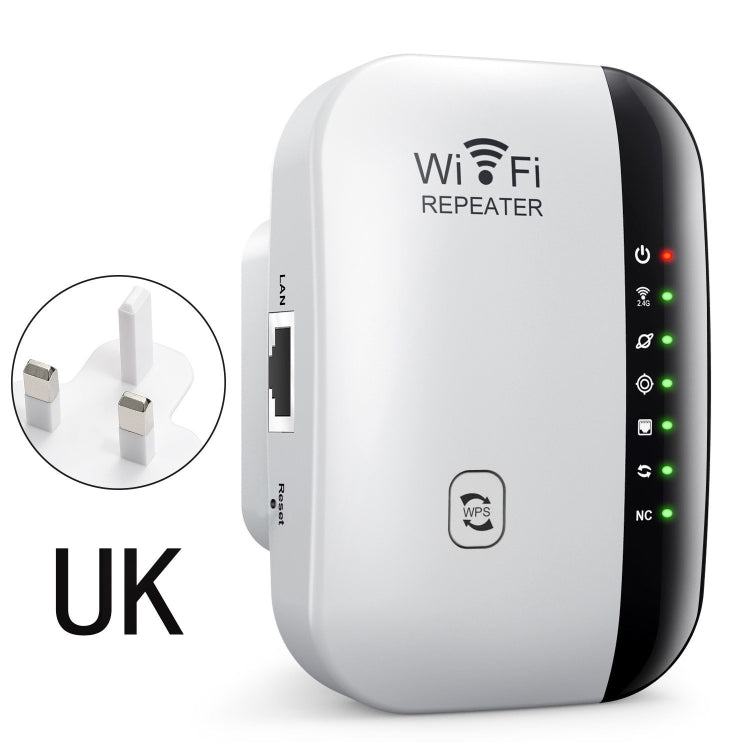 300Mbps Wireless WIFI Repeater 2.4G Route Signal Amplifier 7 Lights Version, Spec: UK Plug - Broadband Amplifiers by PMC TechLife | Online Shopping South Africa | PMC TechLife | Buy Now Pay Later Mobicred