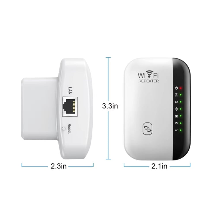 300Mbps Wireless WIFI Repeater 2.4G Route Signal Amplifier 7 Lights Version, Spec: AU Plug - Broadband Amplifiers by PMC TechLife | Online Shopping South Africa | PMC TechLife | Buy Now Pay Later Mobicred