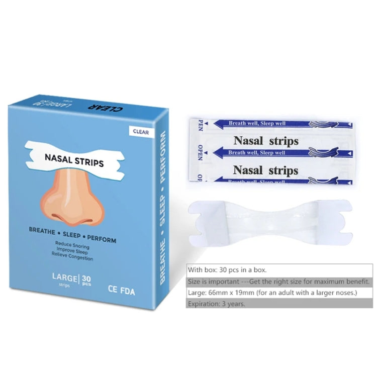 30pcs /Pack Transparent Nasal Strips To Improve Sleep, Reduce Snoring 66x19mm - free shipping - PMC TechLife - Order now!