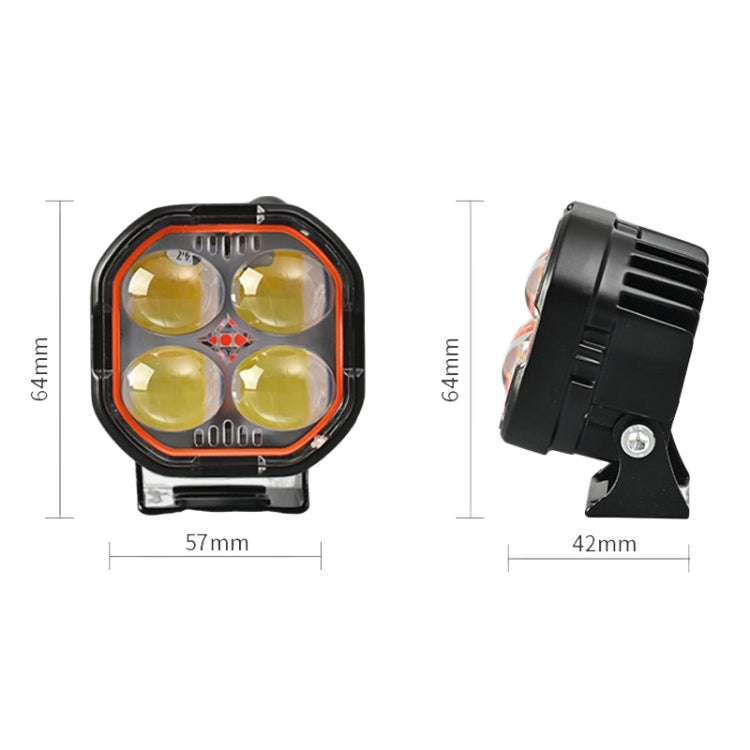 LED Motorcycle Spotlight With Red Devil Eye Spotlight High and Low Beam External Headlight - Headlights by PMC Jewellery | Online Shopping South Africa | PMC Jewellery | Buy Now Pay Later Mobicred