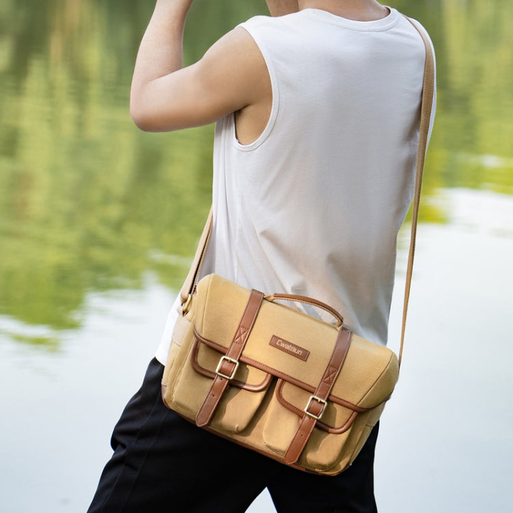Cwatcun D146 Large Vintage Camera Bag Crossbody Canvas Digital Bag - free shipping - PMC TechLife - Order now!