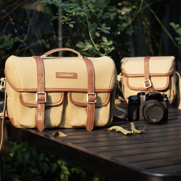 Cwatcun D146 Small Vintage Camera Bag Crossbody Canvas Digital Bag - free shipping - PMC TechLife - Order now!