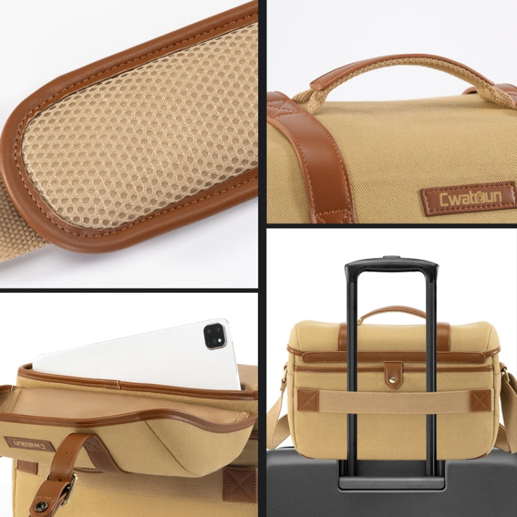 Cwatcun D146 Small Vintage Camera Bag Crossbody Canvas Digital Bag - free shipping - PMC TechLife - Order now!