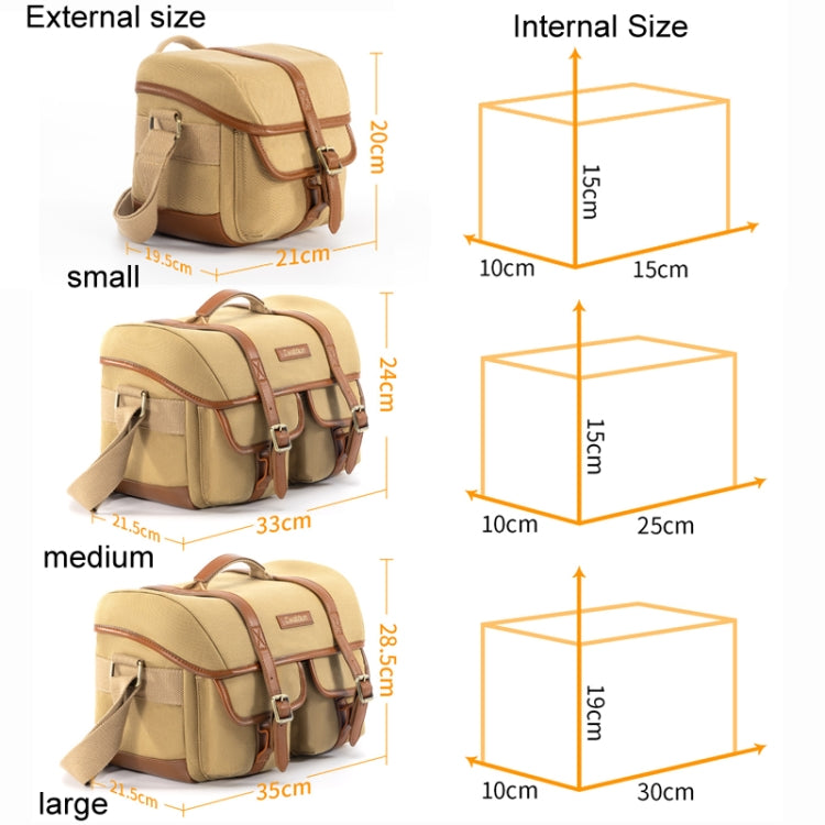 Cwatcun D146 Large Vintage Camera Bag Crossbody Canvas Digital Bag - free shipping - PMC TechLife - Order now!