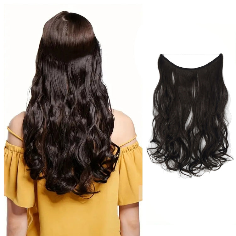 Fishing Line Hair Curtain Long Curly Wig Seamless Hair Extension(1BJ) - free shipping - PMC TechLife - Order now!