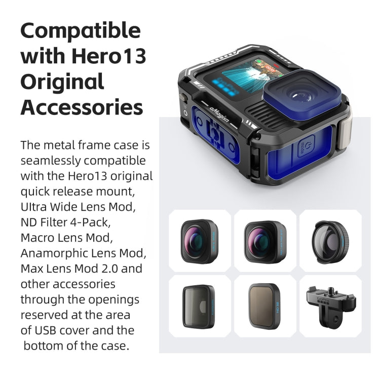 AMagisn Upgrade Ver Metal Rabbit Cage For GoPro HERO13 Black / HERO12 Black / HERO11 Black / HERO10 Black / HERO9 Black(Black) - free shipping - PMC TechLife - Order now!