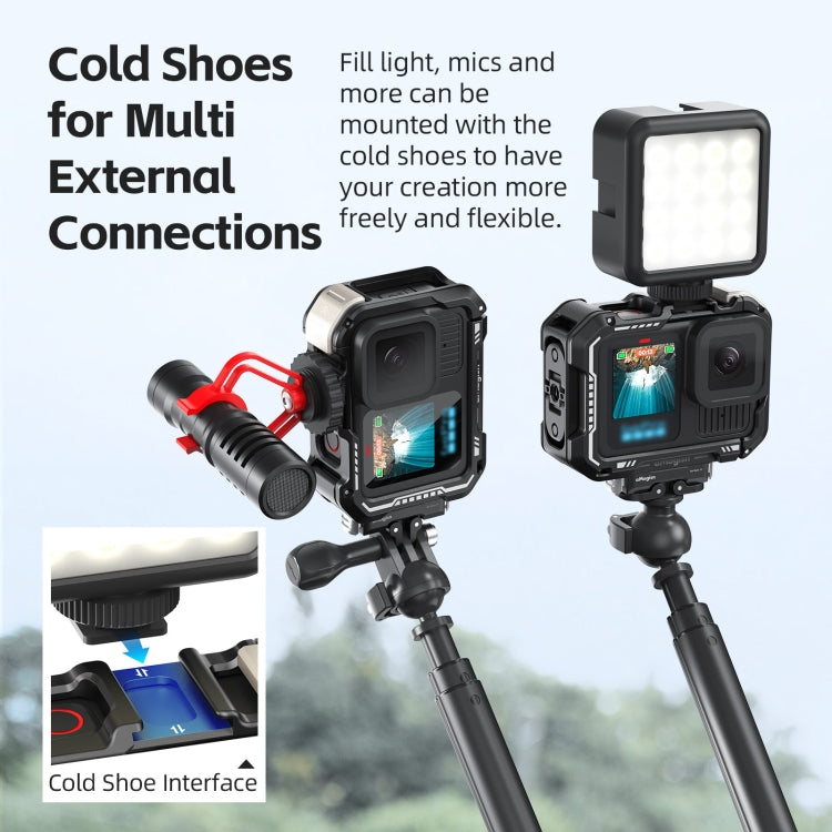 AMagisn Upgrade Ver Metal Rabbit Cage For GoPro HERO13 Black / HERO12 Black / HERO11 Black / HERO10 Black / HERO9 Black(Black) - free shipping - PMC TechLife - Order now!