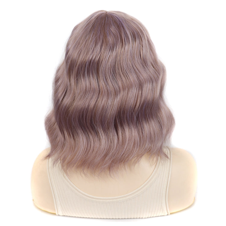 Water Wave Ripple Short Curly Hair With Bangs Fluffy Wig Headcovers, Color: Chestnut Color - free shipping - PMC TechLife - Order now!