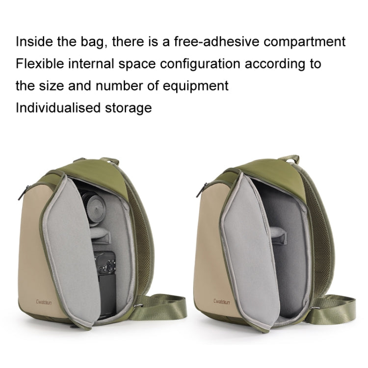 Cwatcun D148 Medium Casual Camera Bag Shoulder Crossbody Daily Photography Bag, Color: Army Green - free shipping - PMC TechLife - Order now!