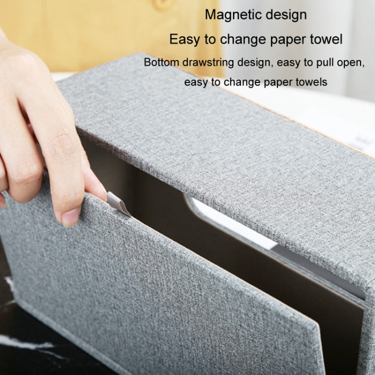Home Decor Tissue Box Cover Desktop Gold Rim Faux Leather Napkin Holder Toilet Paper Storage Box, Size: Large(Gray) - Storage Boxes by PMc TechLife | Online Shopping South Africa | PMc TechLife | Buy Now Pay Later Mobicred