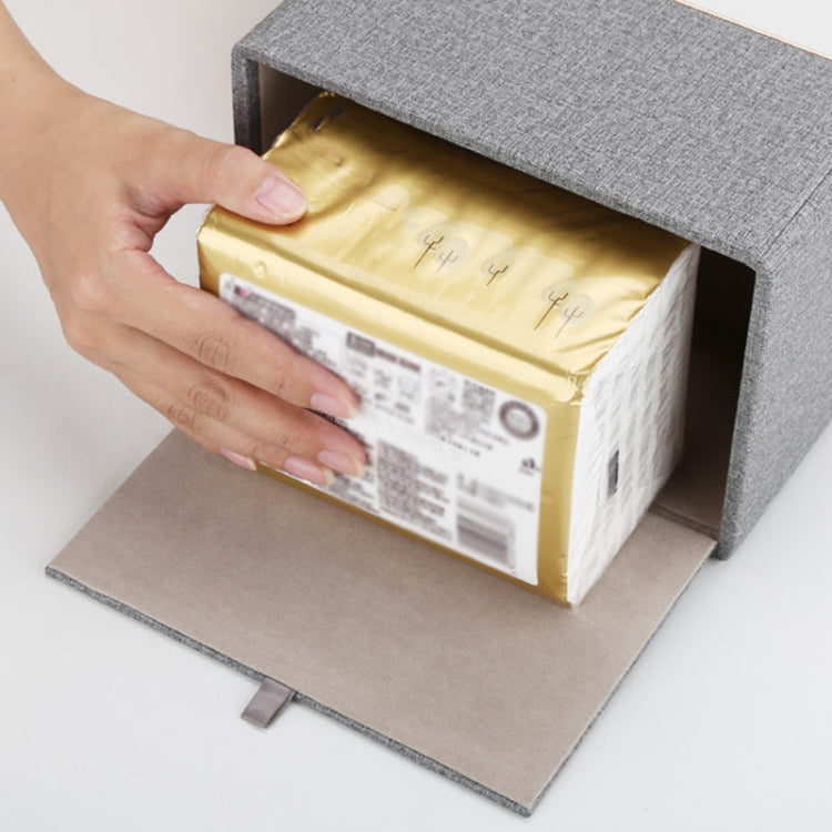 Home Decor Tissue Box Cover Desktop Gold Rim Faux Leather Napkin Holder Toilet Paper Storage Box, Size: Large(Gray) - Storage Boxes by PMc TechLife | Online Shopping South Africa | PMc TechLife | Buy Now Pay Later Mobicred