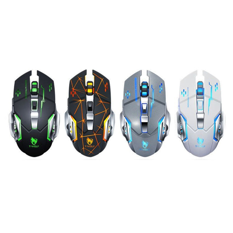 T-WOLF Q13 2.4GHz 6-keys RGB Colorful Light Gaming Wireless Mouse, Color: Single Mode Gray - Wireless Mice by T-WOLF | Online Shopping South Africa | PMC TechLife | Buy Now Pay Later Mobicred