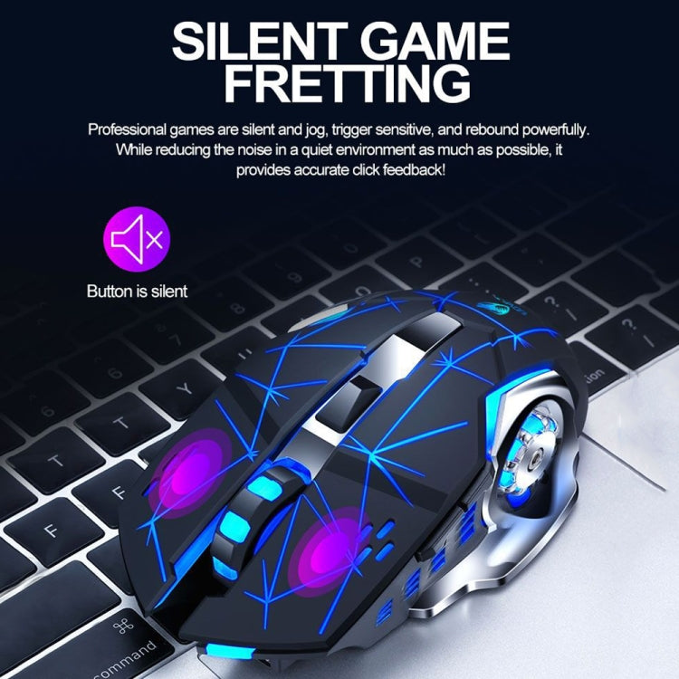T-WOLF Q13 2.4GHz 6-keys RGB Colorful Light Gaming Wireless Mouse, Color: Dual Mode Star Black - Wireless Mice by T-WOLF | Online Shopping South Africa | PMC TechLife | Buy Now Pay Later Mobicred