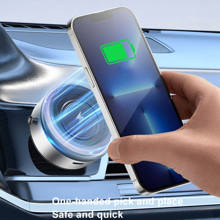 AIMITE M8 Car Wireless Charger Phone Holder Vacuum Suction Cup Strong Magnetic Support Bracket(Tarnish Black) - free shipping - PMC Jewellery - Order now!