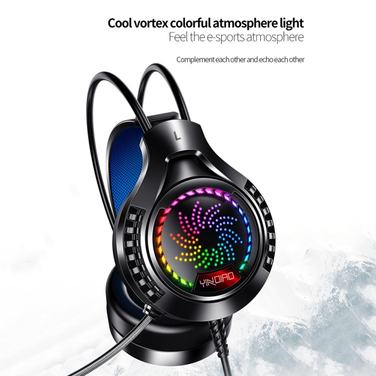 YINDIAO Q7 Colorful Light Computer Wired Headset USB Gaming Headset USB7.1 Sound Card White - Multimedia Headset by YINDIAO | Online Shopping South Africa | PMC TechLife | Buy Now Pay Later Mobicred